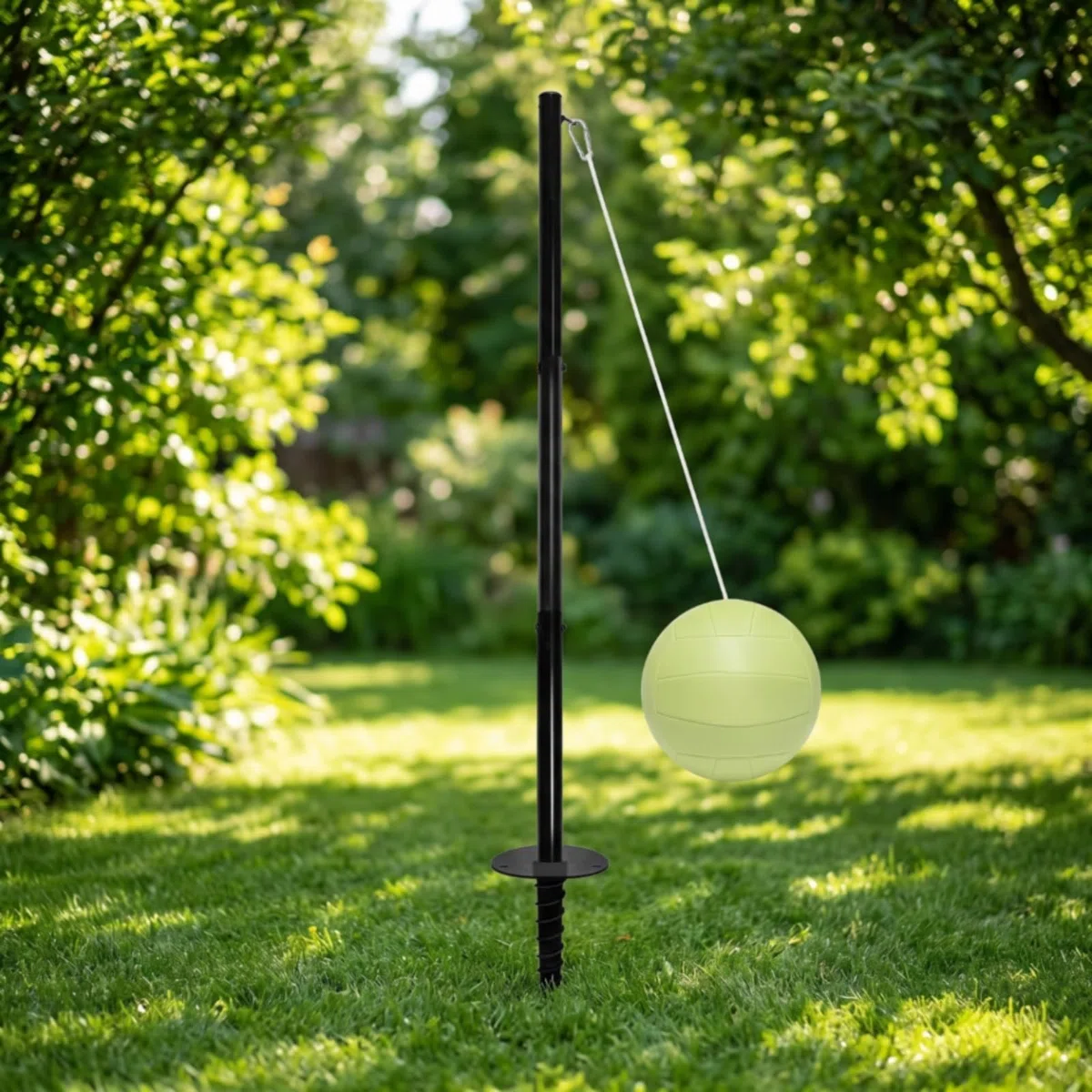 harayaa Outdoor Tetherball Spiel set Tetherball set Ball Pfosten Seil aus Stahl mit Tragbarem Erdanker Und Montageschlägel Zuverlässige Verankerung Und Sicherer Betrieb für Familie Freunde Wettbewerbe