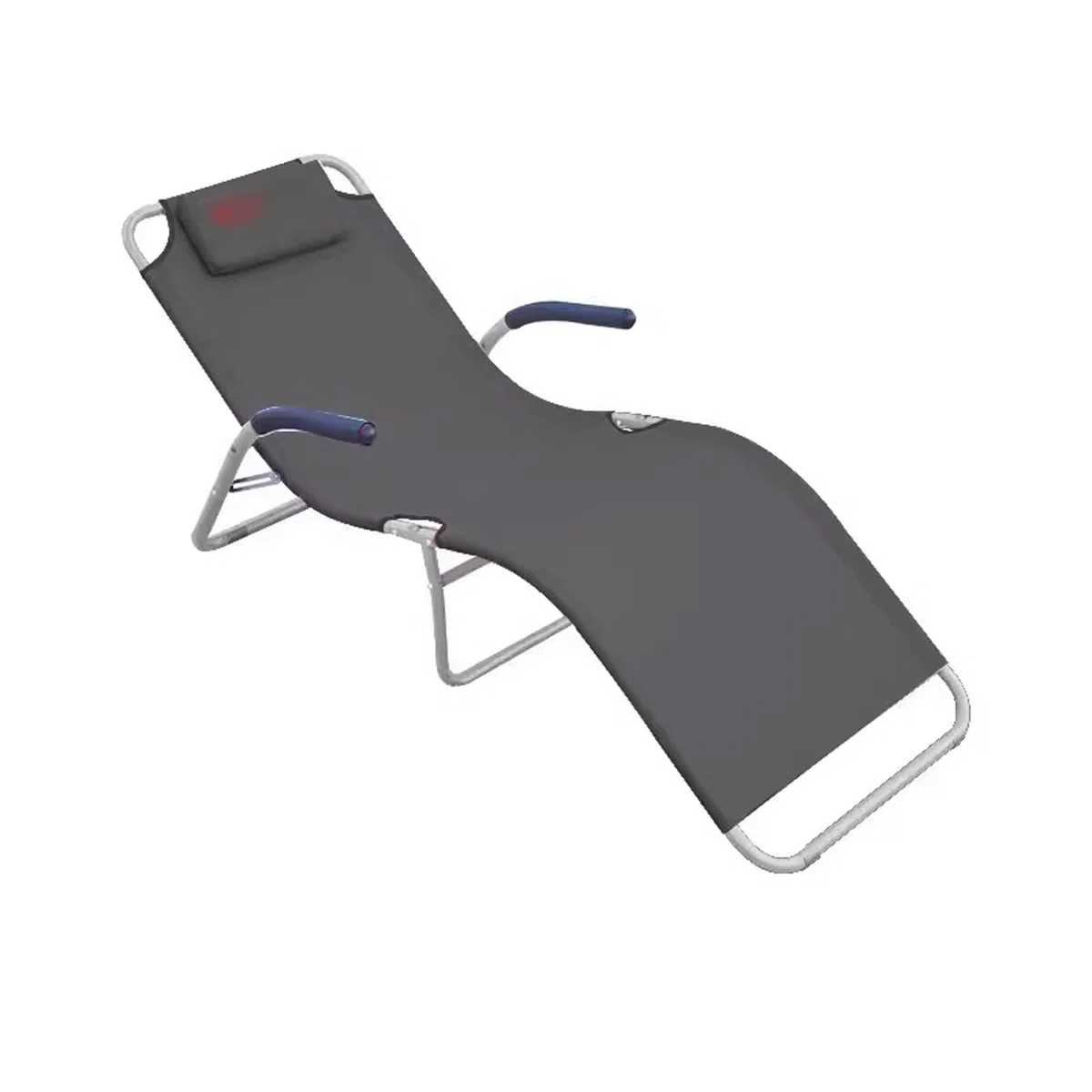Sonnenliege Klappbar Leicht, Verdicktes Stahlrohr, Kopfstütze, Geschwungenes Design, Strandstuhl Klappbar, Für Garten, Strand, Schwimmbad, Terrasse (Color : Black)