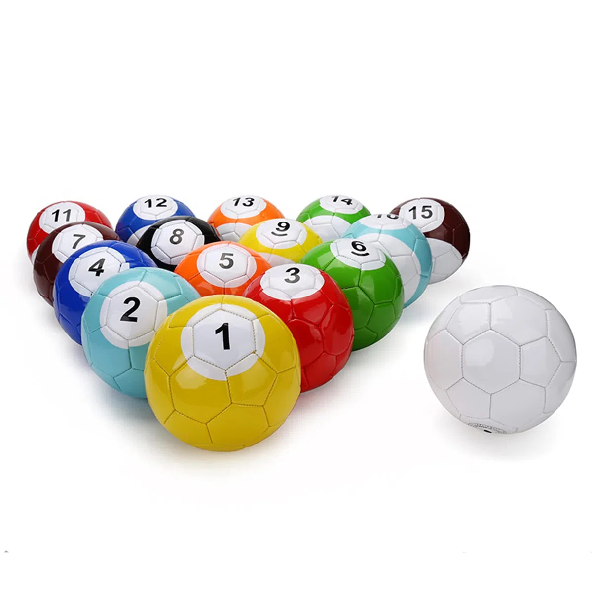 EviKoo Aufblasbar Billardkugeln Set 16 Stück Fußball Poolball Größe Snooker Kugeln Pool-Billardkugeln, Spielunterhaltung für Erwachsene im Freien, Geschenk,7.1inch