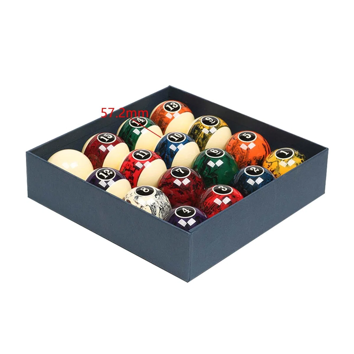 16 Billardkugeln, Ersatzkugeln für Pooltische, 2,25 Zoll Harzkugeln, Komplettes Set Snookerkugeln für Freizeitspiel Und Turnier, Billardkugeln