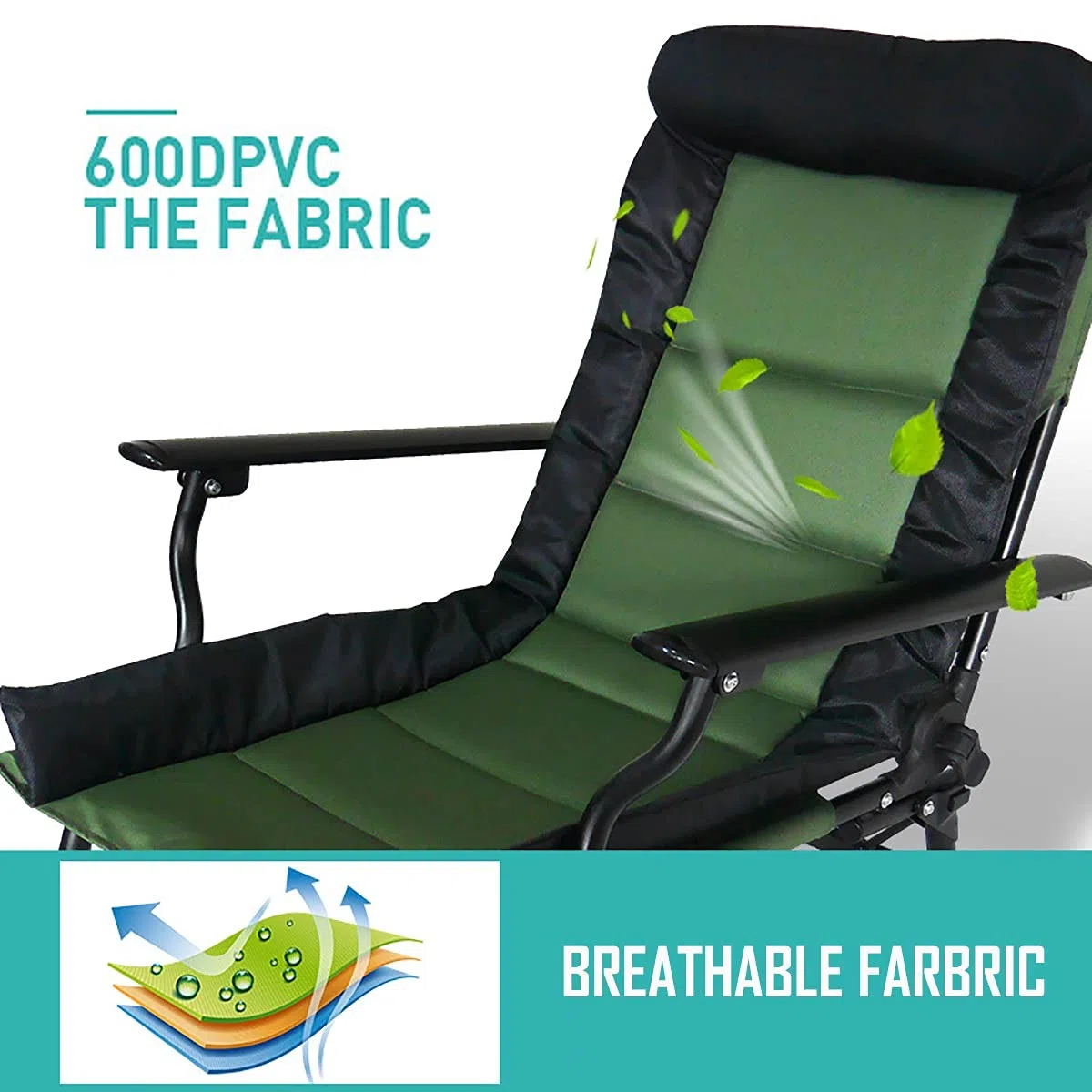Angelstuhl Verdickter Angelstuhl Klappbarer Mehrzweckhocker für den Außenbereich All-Terrain-Campingstuhl Tragbarer Regiestuhl (Color : Green, Size : Free Size)