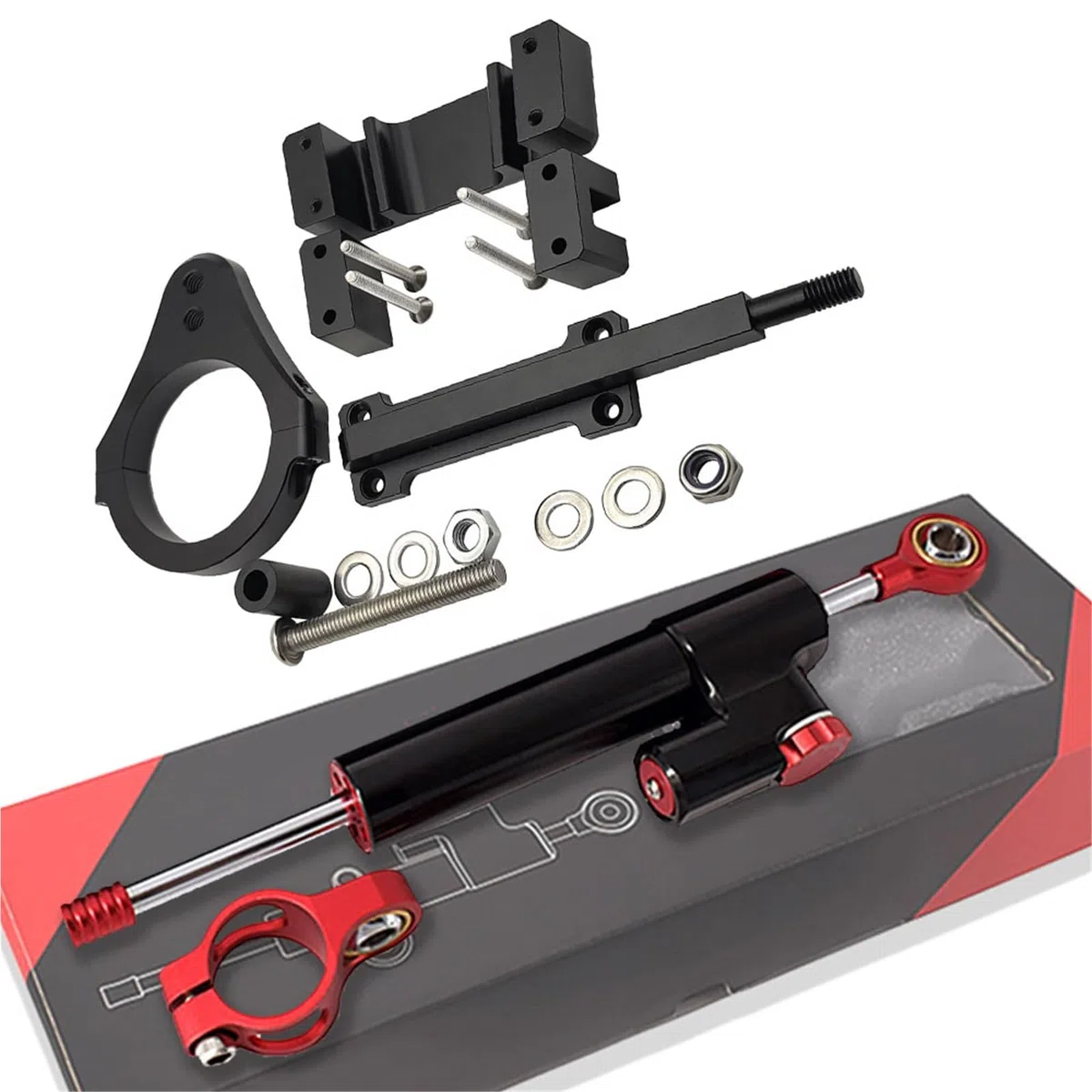Für Kukirin G2 Master Roller Stabilisator Lenkungsdämpfer Montage Elektroroller Aluminiumlegierung Modifikation Halterung Kit