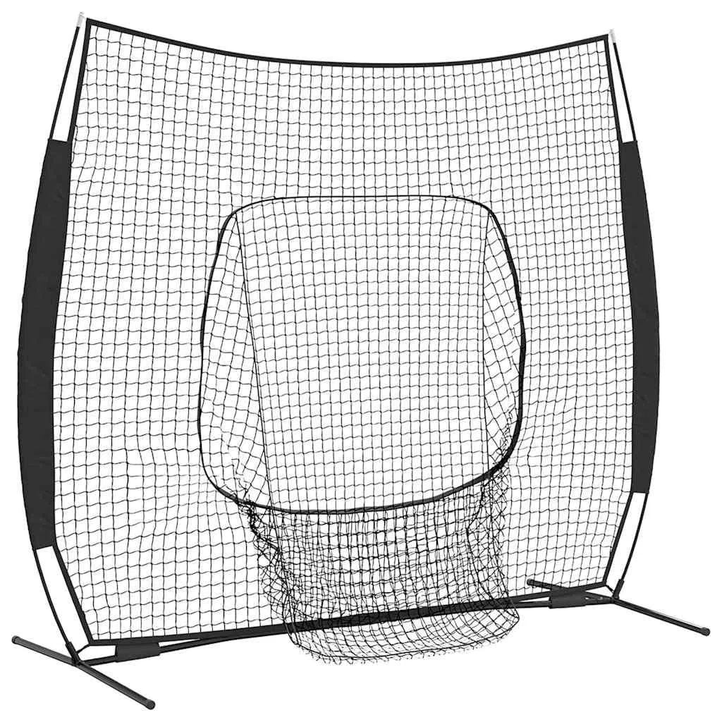 Mangloder Baseball-Übungsnetz Schwarz 250 x 106 x 209 cm Polyester langlebig für Training im Freien mit Tragetasche, ideal für Softball, Wurftraining, Zielübungen, Verein, Schule, Hobby, Sportplatz