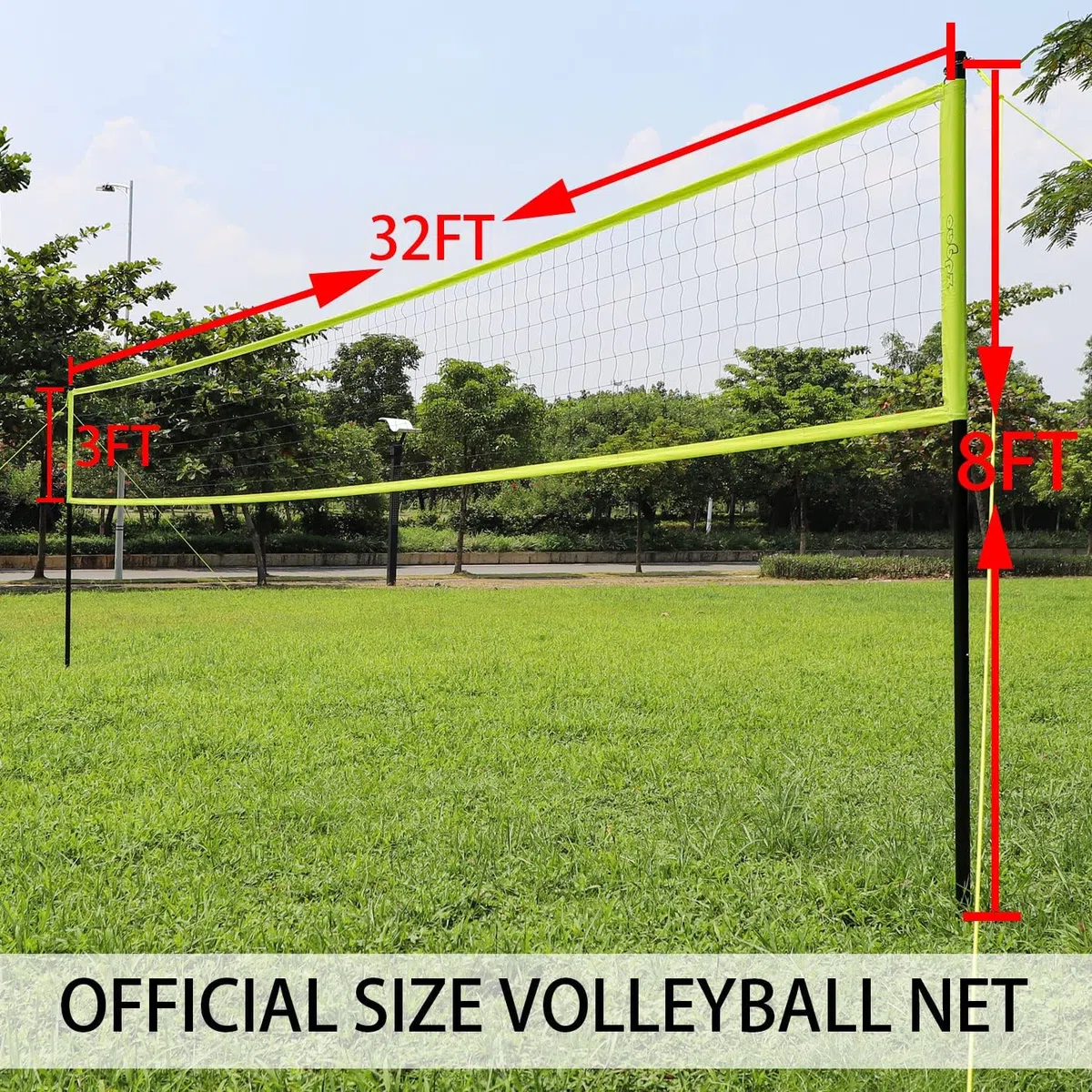Volleyballnetz Outdoor - Tragbares Volleyball-Set für Hinterhof mit professionellem Volleyballnetz, Wickelgarn Volleyball und Pumpe, Begrenzungslinie, Tragetasche