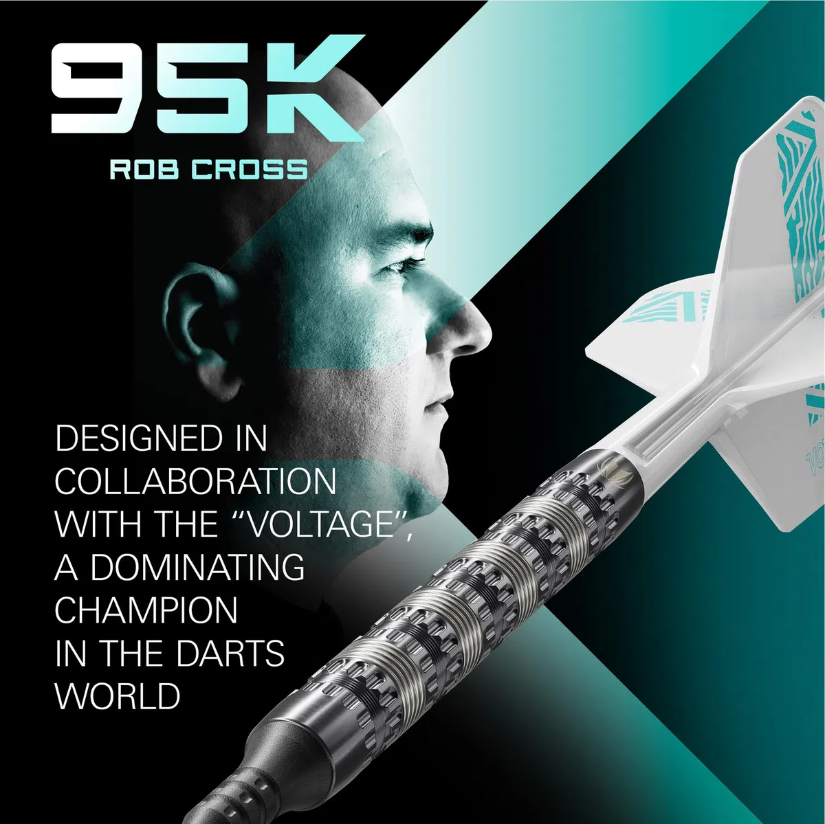 Target Darts Rob Cross 95K Soft Tip 18g 95% Wolfram Dart Set Voltage Player Edition Pixel Tips K-Flex Flights Dartpfeile mit Kunststoffspitze Dart Pfeile für elektronische Dartscheibe