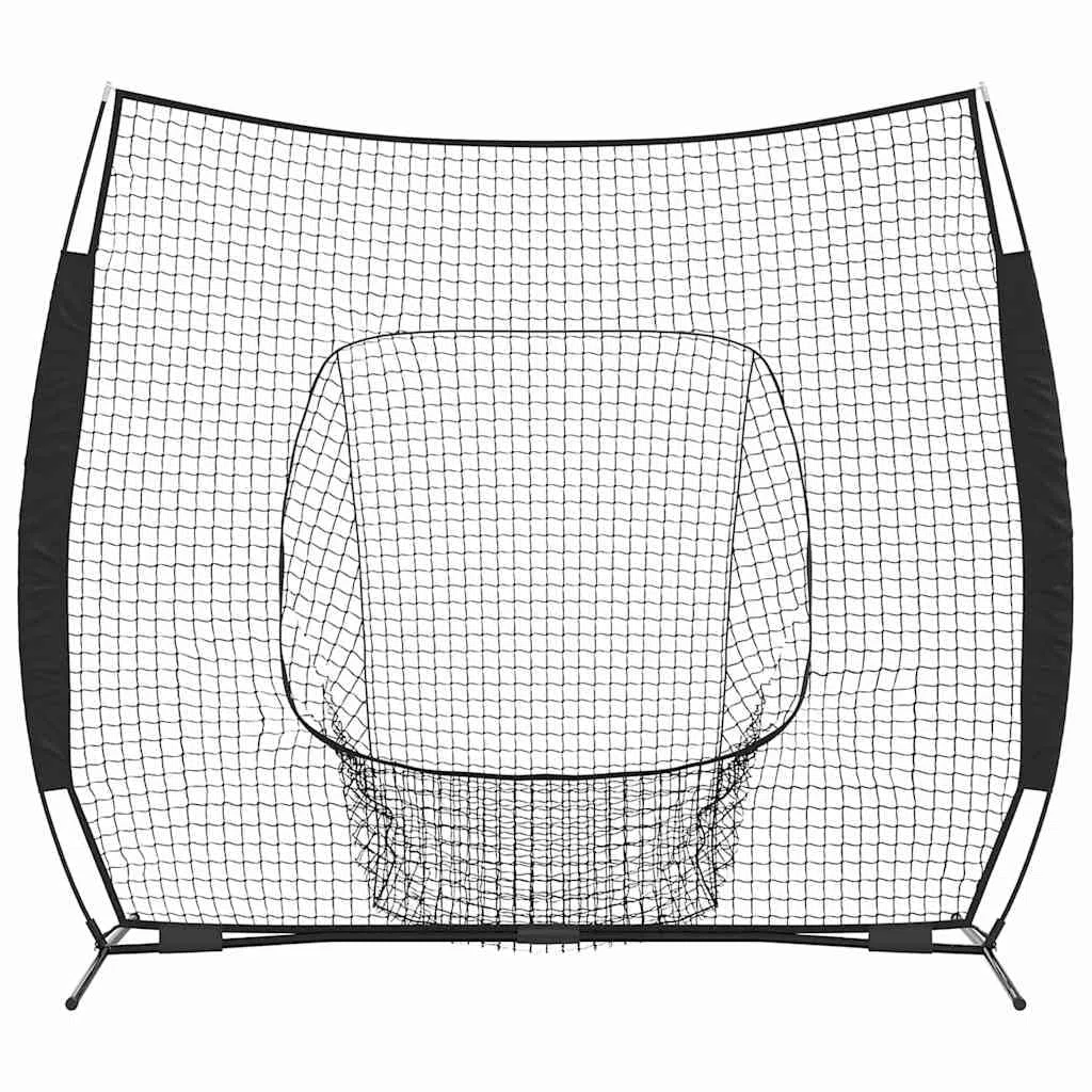 Mangloder Baseball-Übungsnetz Schwarz 250 x 106 x 209 cm Polyester langlebig für Training im Freien mit Tragetasche, ideal für Softball, Wurftraining, Zielübungen, Verein, Schule, Hobby, Sportplatz