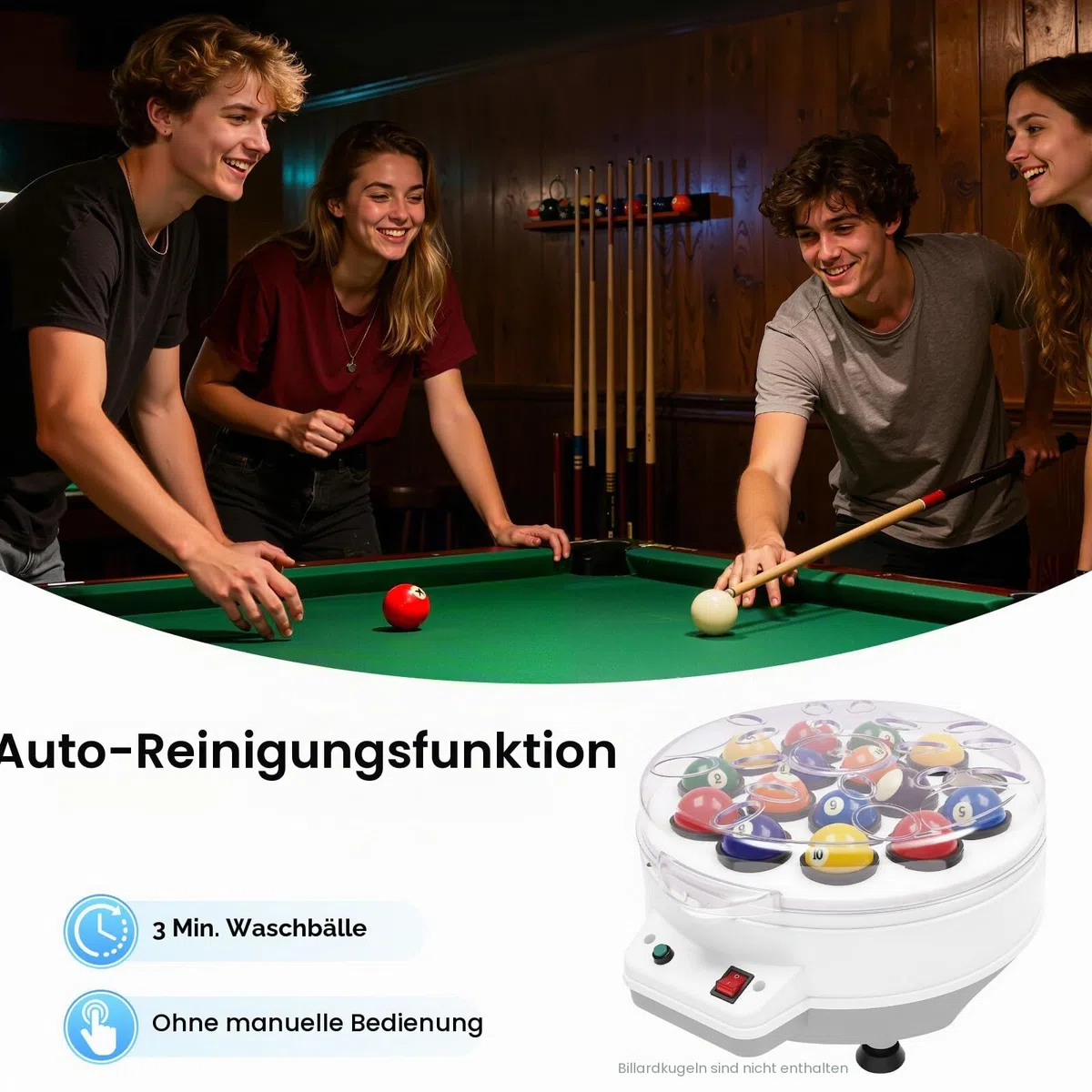 Pool Ballreiniger 16 Bälle Automatischer Billardkugelreiniger