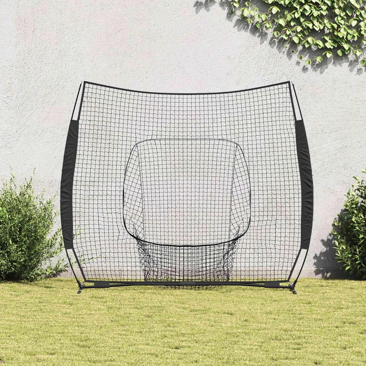 Mangloder Baseball-Übungsnetz Schwarz 250 x 106 x 209 cm Polyester langlebig für Training im Freien mit Tragetasche, ideal für Softball, Wurftraining, Zielübungen, Verein, Schule, Hobby, Sportplatz