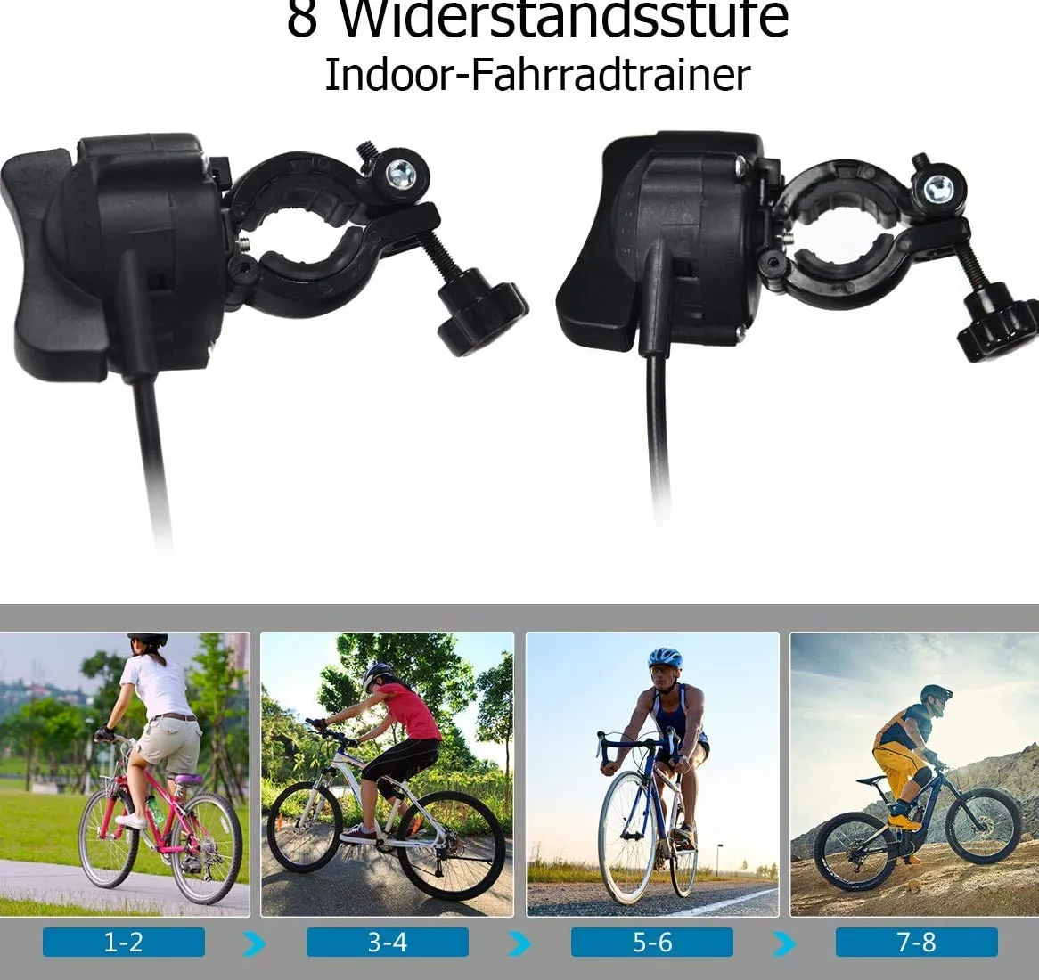 Rollentrainer für Fahrräder, Fahrradtrainer, Heimtrainer klappbar, bis 150 kg belastbar, aus Stahl, inkl. (Gelb) (Blau)