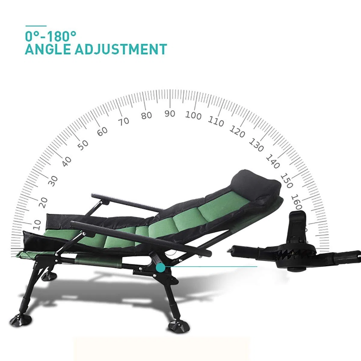 Angelstuhl Verdickter Angelstuhl Klappbarer Mehrzweckhocker für den Außenbereich All-Terrain-Campingstuhl Tragbarer Regiestuhl (Color : Green, Size : Free Size)