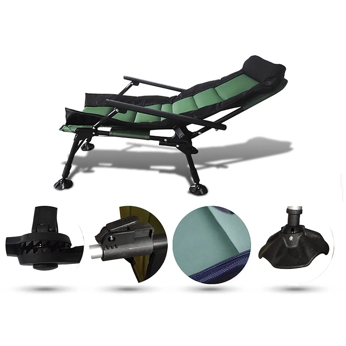 Angelstuhl Verdickter Angelstuhl Klappbarer Mehrzweckhocker für den Außenbereich All-Terrain-Campingstuhl Tragbarer Regiestuhl (Color : Green, Size : Free Size)
