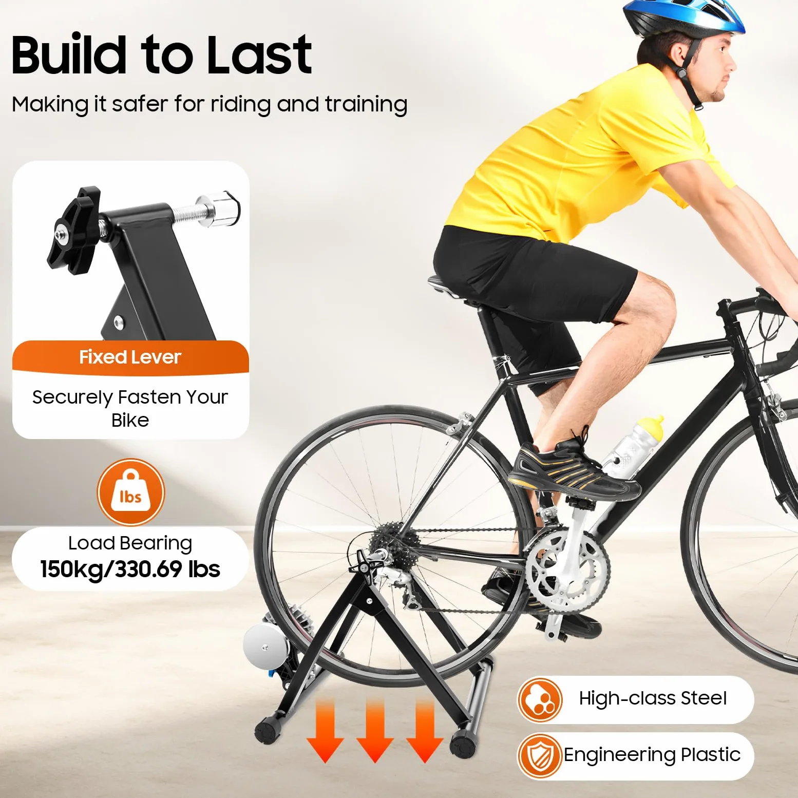 Rollentrainer Fahrradtrainer Indoor Fahrrad Heimtrainer klappbar 26"-29" für 26-29-Zoll-Bikes und 700C-Bikes wie Mountainbikes und Rennräder