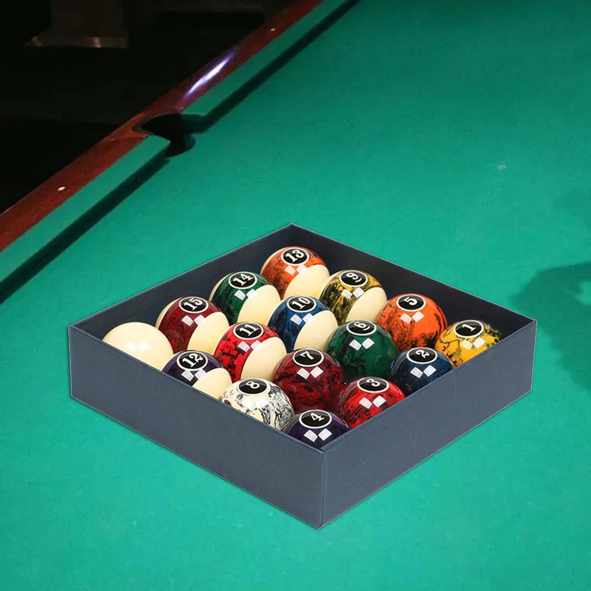 16 Billardkugeln, Ersatzkugeln für Pooltische, 2,25 Zoll Harzkugeln, Komplettes Set Snookerkugeln für Freizeitspiel Und Turnier, Billardkugeln