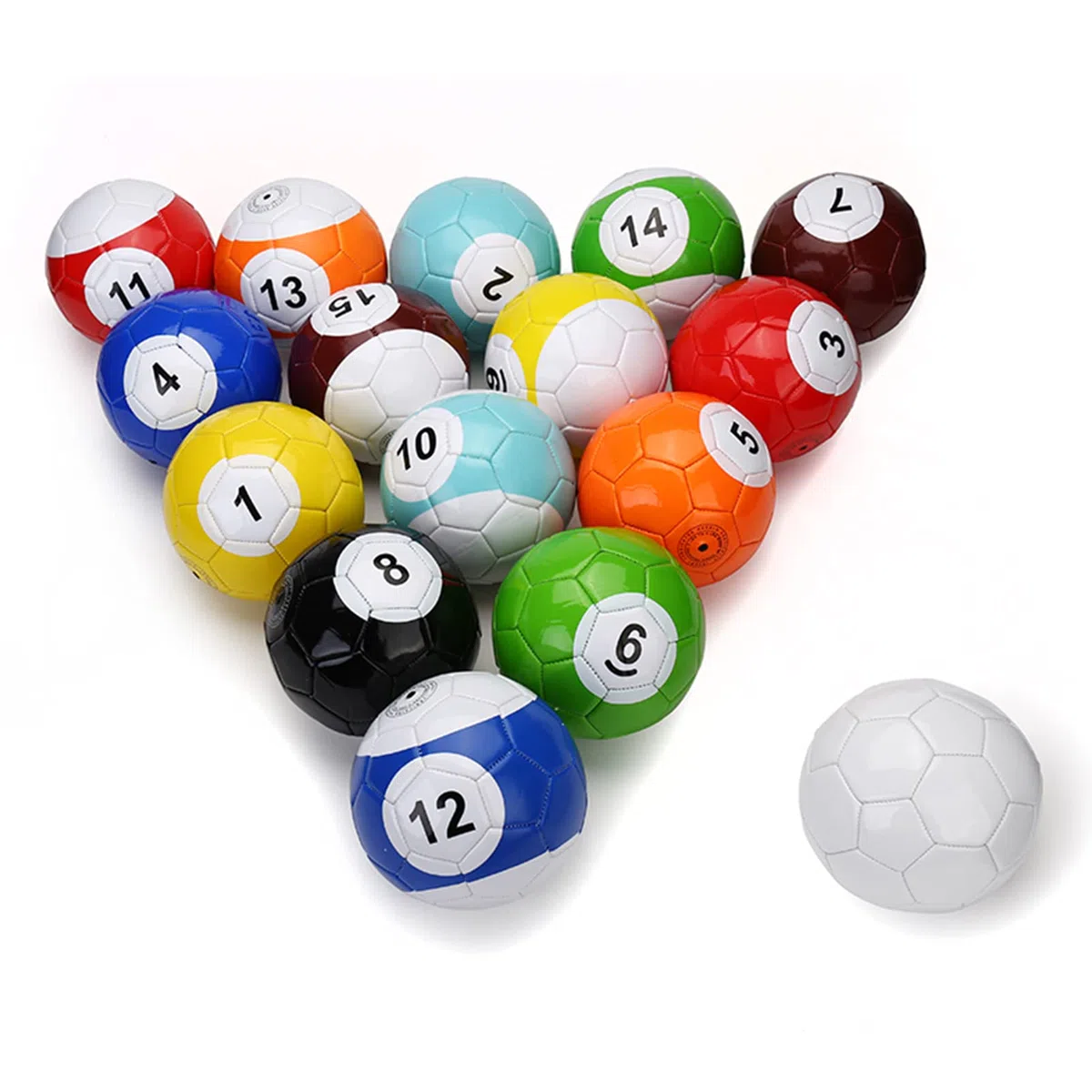 EviKoo Aufblasbar Billardkugeln Set 16 Stück Fußball Poolball Größe Snooker Kugeln Pool-Billardkugeln, Spielunterhaltung für Erwachsene im Freien, Geschenk,7.1inch