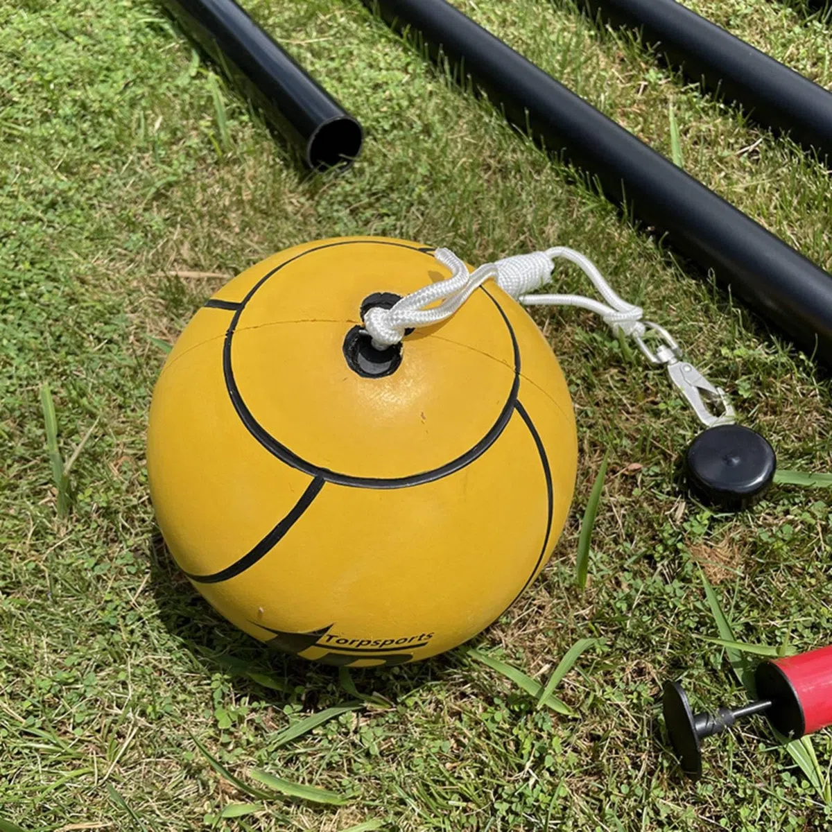 Outdoor Ball Schlagspiel Tetherball mit Großem Standfuß Hochwertiger Verstellbarem Seil Und Widerstandsfähigem Ball Einfach Aufzubauen für Hinterhof Kinderparty Parks