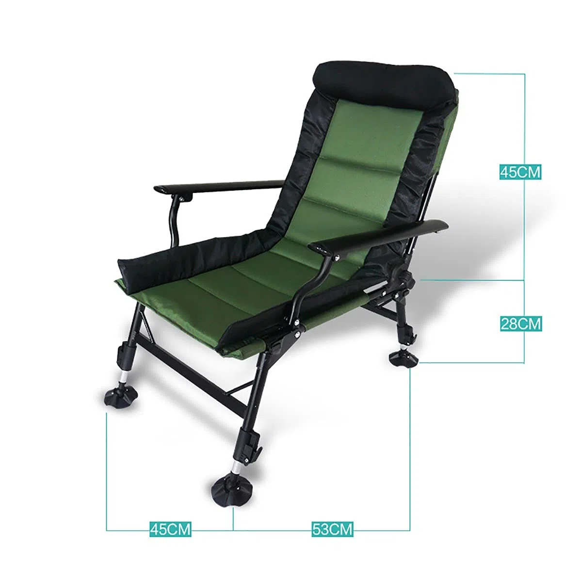 Angelstuhl Verdickter Angelstuhl Klappbarer Mehrzweckhocker für den Außenbereich All-Terrain-Campingstuhl Tragbarer Regiestuhl (Color : Green, Size : Free Size)