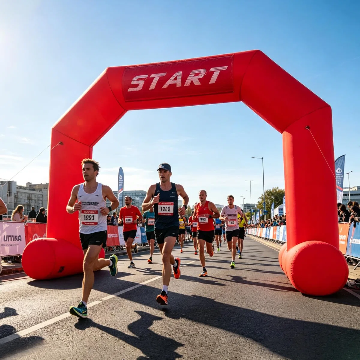 13 FT Aufblasbarer Bogen mit Start Ziellinienbanner Im Freien