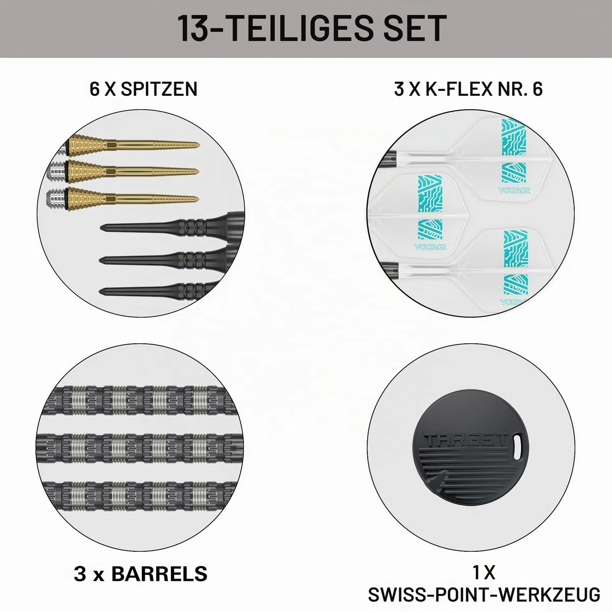 Target Darts Rob Cross 95K Soft Tip 18g 95% Wolfram Dart Set Voltage Player Edition Pixel Tips K-Flex Flights Dartpfeile mit Kunststoffspitze Dart Pfeile für elektronische Dartscheibe