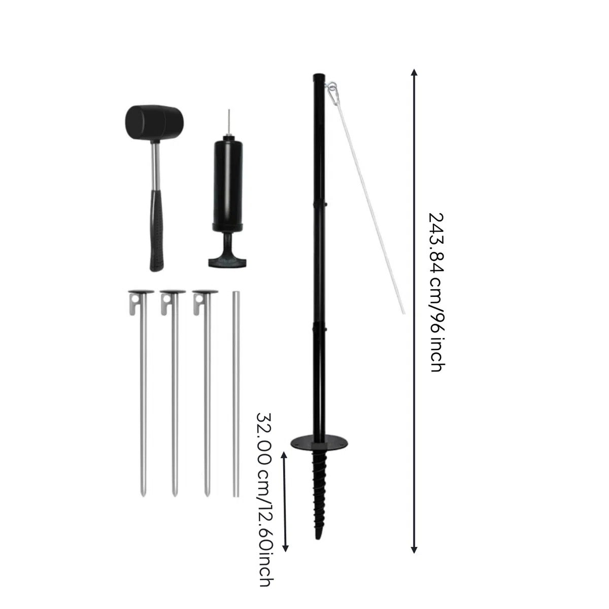 harayaa Outdoor Tetherball Spiel set Tetherball set Ball Pfosten Seil aus Stahl mit Tragbarem Erdanker Und Montageschlägel Zuverlässige Verankerung Und Sicherer Betrieb für Familie Freunde Wettbewerbe
