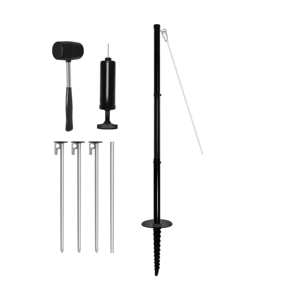 harayaa Outdoor Tetherball Spiel set Tetherball set Ball Pfosten Seil aus Stahl mit Tragbarem Erdanker Und Montageschlägel Zuverlässige Verankerung Und Sicherer Betrieb für Familie Freunde Wettbewerbe