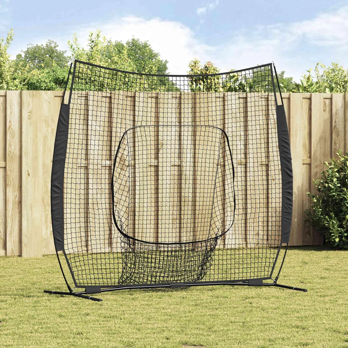 Mangloder Baseball-Übungsnetz Schwarz 250 x 106 x 209 cm Polyester langlebig für Training im Freien mit Tragetasche, ideal für Softball, Wurftraining, Zielübungen, Verein, Schule, Hobby, Sportplatz