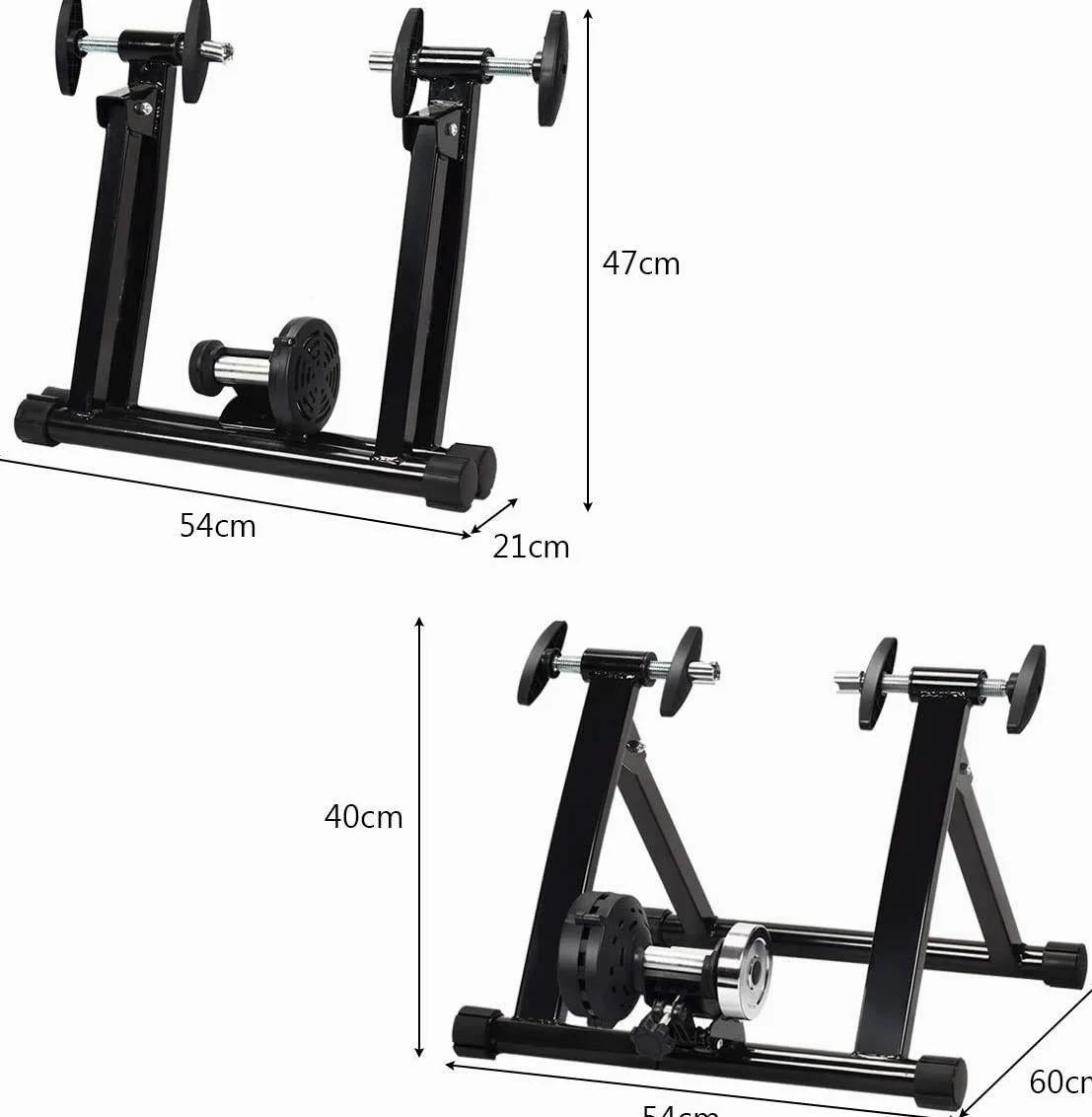Rollentrainer für Fahrräder, Fahrradtrainer, Heimtrainer klappbar, bis 150 kg belastbar, aus Stahl, inkl. (Gelb) (Blau)